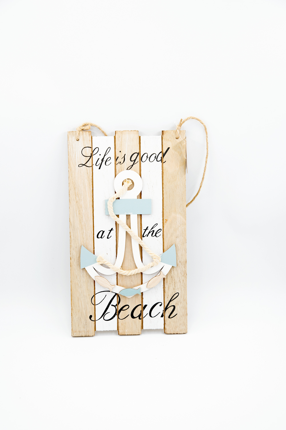 Türschild Anker Holz Life is good at the Beach Maritim Landhausstil