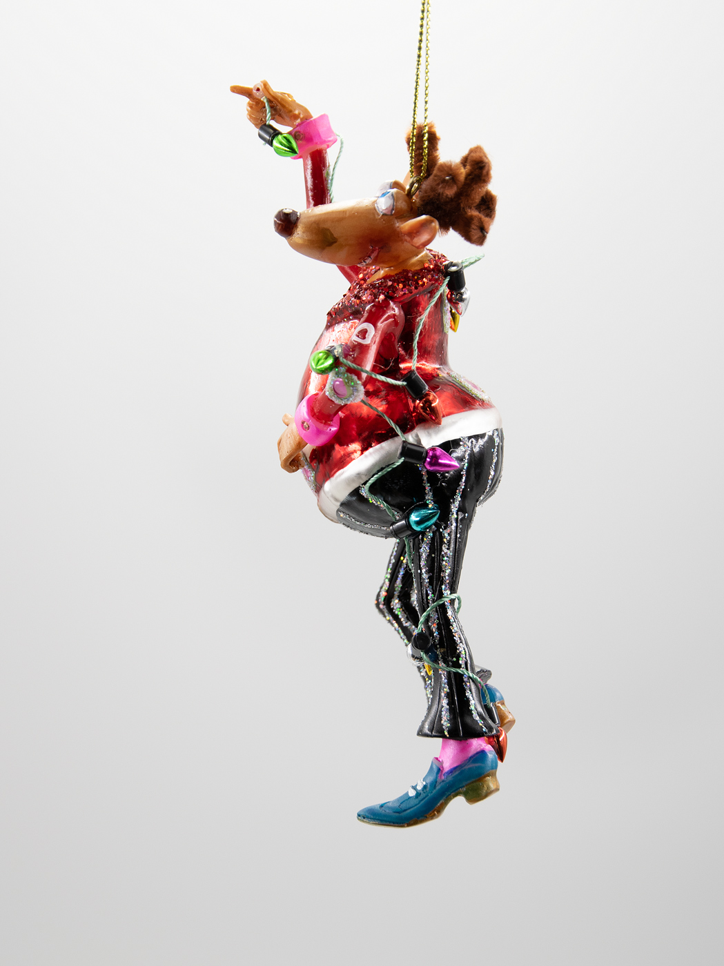 Weihnachtsschmuck Hänger Tanzendes Rentier mit Lichterkette