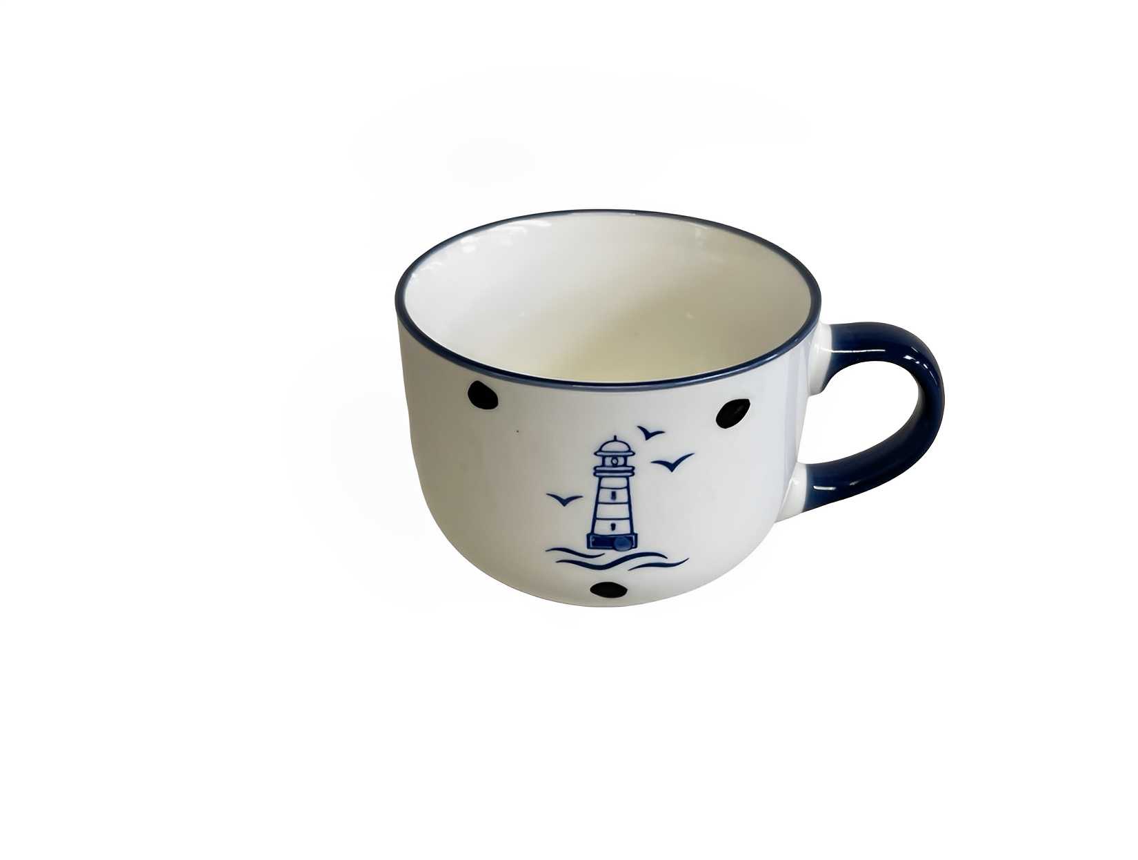 Kaffeetasse Becher Tasse Keramik 450ml Leuchtturm Maritim  