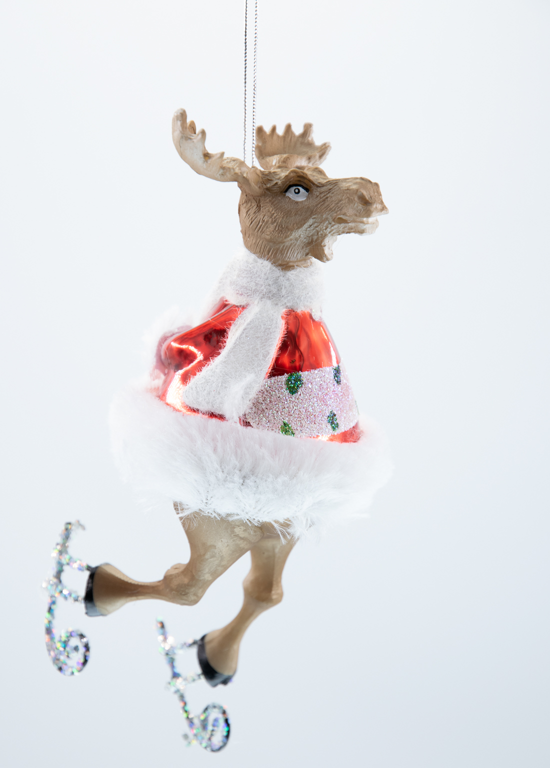 Weihnachtsschmuck Hänger Rentier mit Schlittschuhen