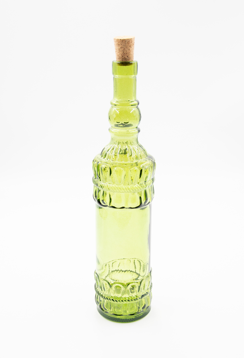 Glasflasche mit Korkverschluß 800ml Essig / Öl Landhausstil