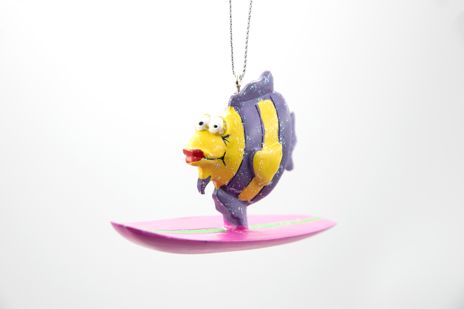 Fisch auf Surfbrett Christbaumschmuck