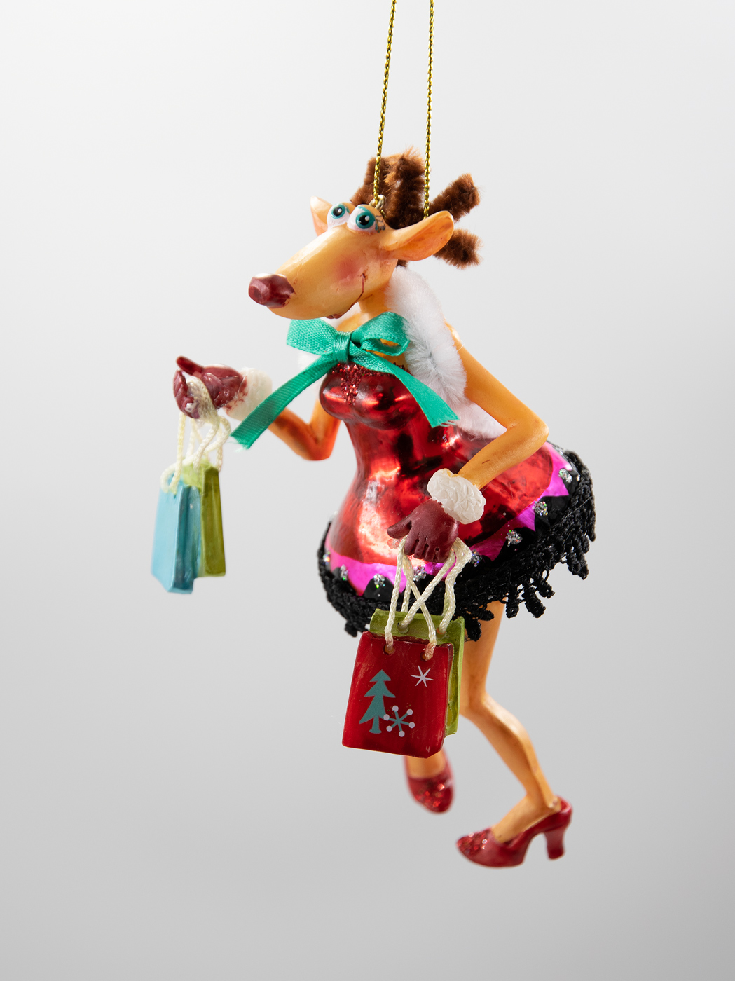 Weihnachtsschmuck Hänger Rentier mit Tüten