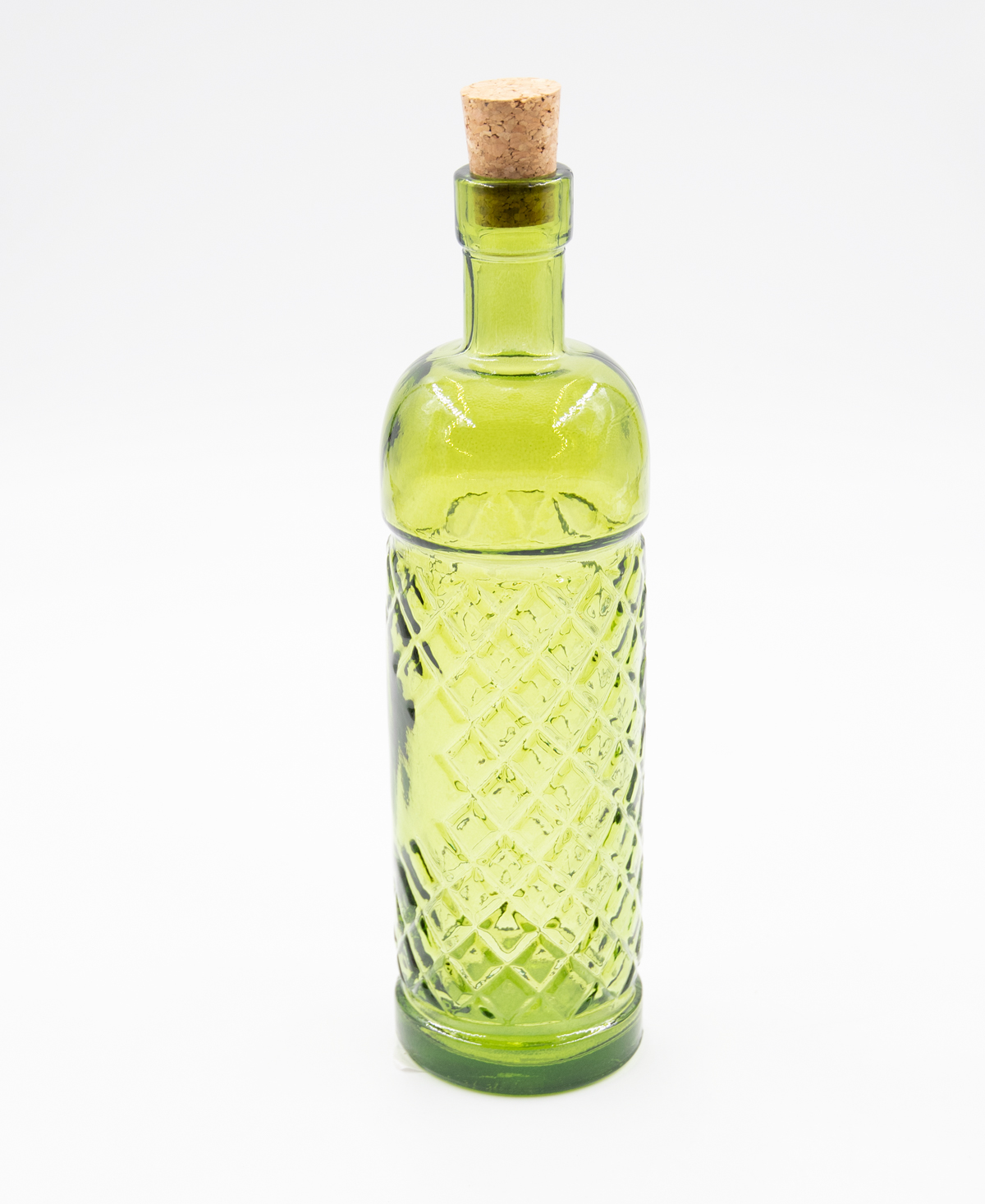 Glasflasche mit Korkverschluß 450ml Essig / Öl Landhausstil