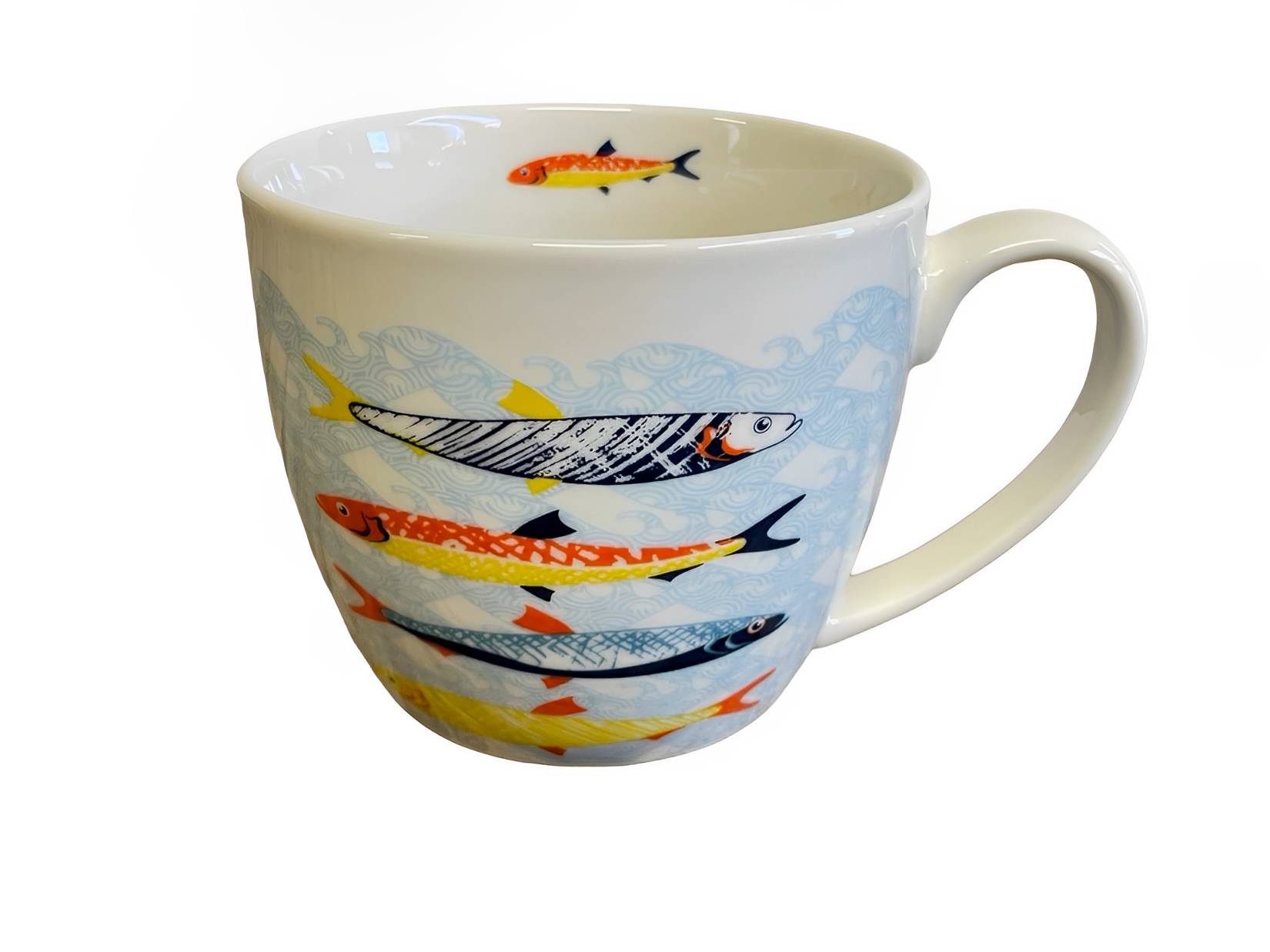 Kaffeetasse 'Onda' mit Fischmotiv Maritim aus Porzellan 325 ml