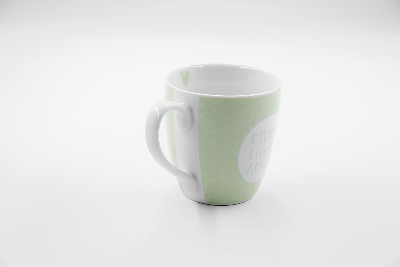 Kaffeetasse Becher Tasse Jumbobecher Keramik 400ml Meine kleine Auszeit grün Landhausstil   