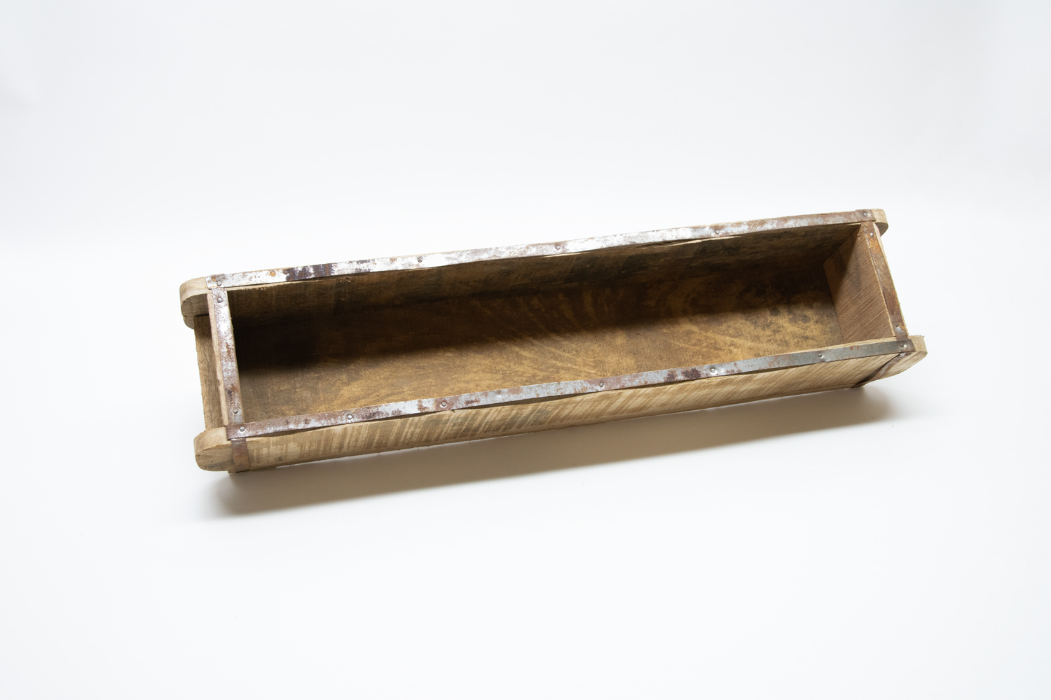 Kasten Ziegelform Holz braun lang Industriestil Landhausstil