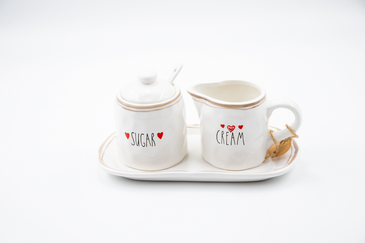 Milch- & Zucker Set 5teilig Keramik Landhausstil