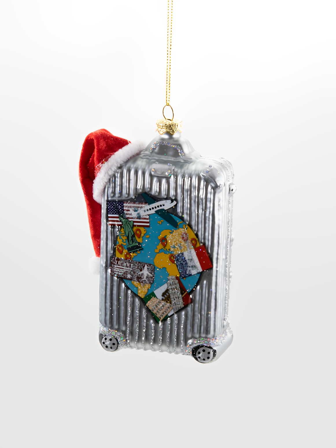 Weihnachtsschmuck Hänger Koffer mit Weihnachtsmütze
