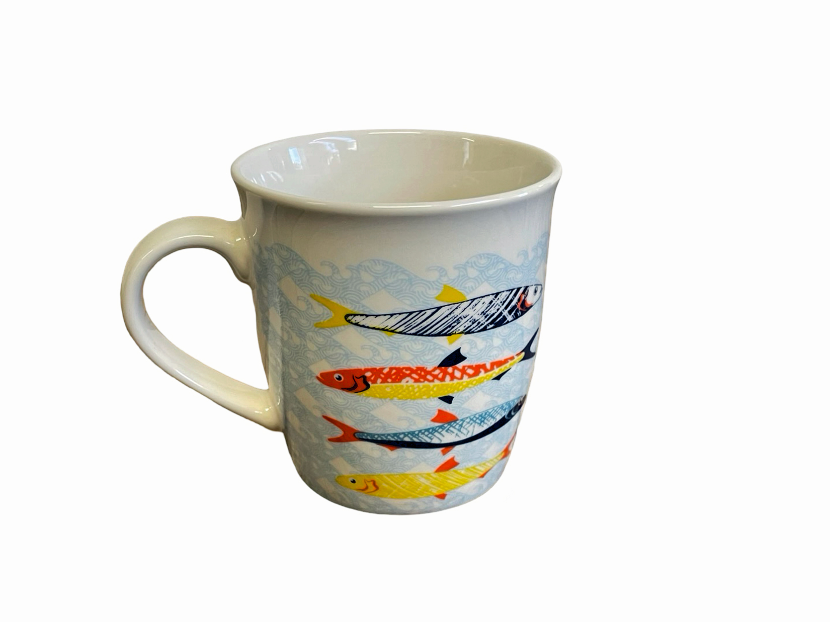 Kaffeetasse 'Onda' Maritim mit Fischen aus Porzellan