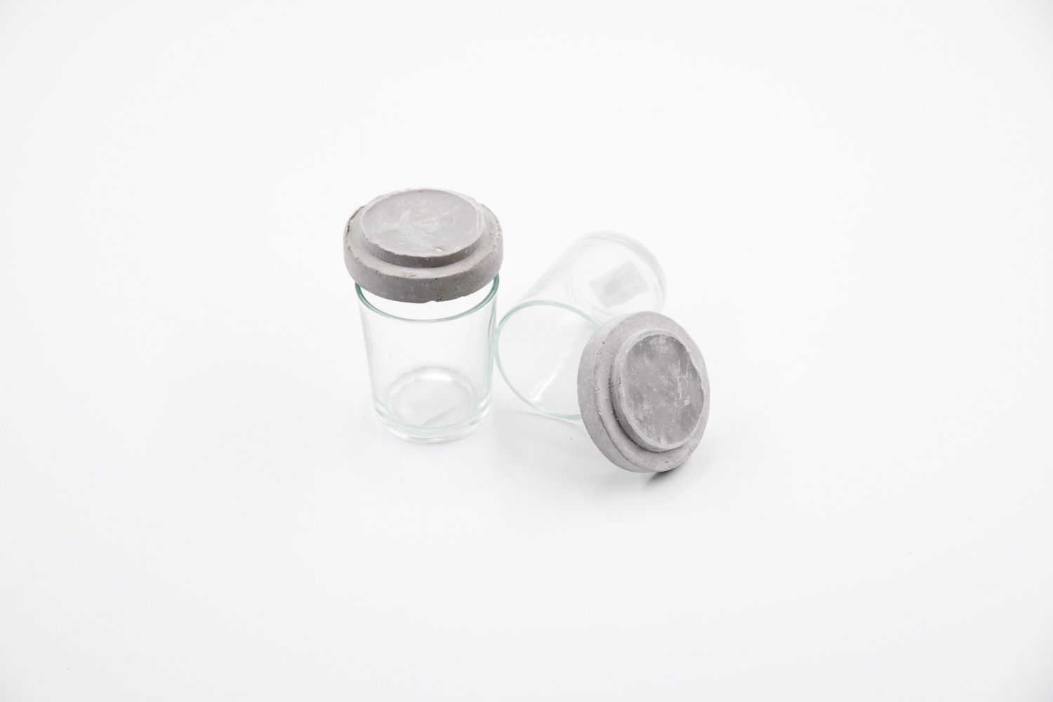 Salz- und Pfeffertopf Set Glas Beton Landhausstil Industriestil