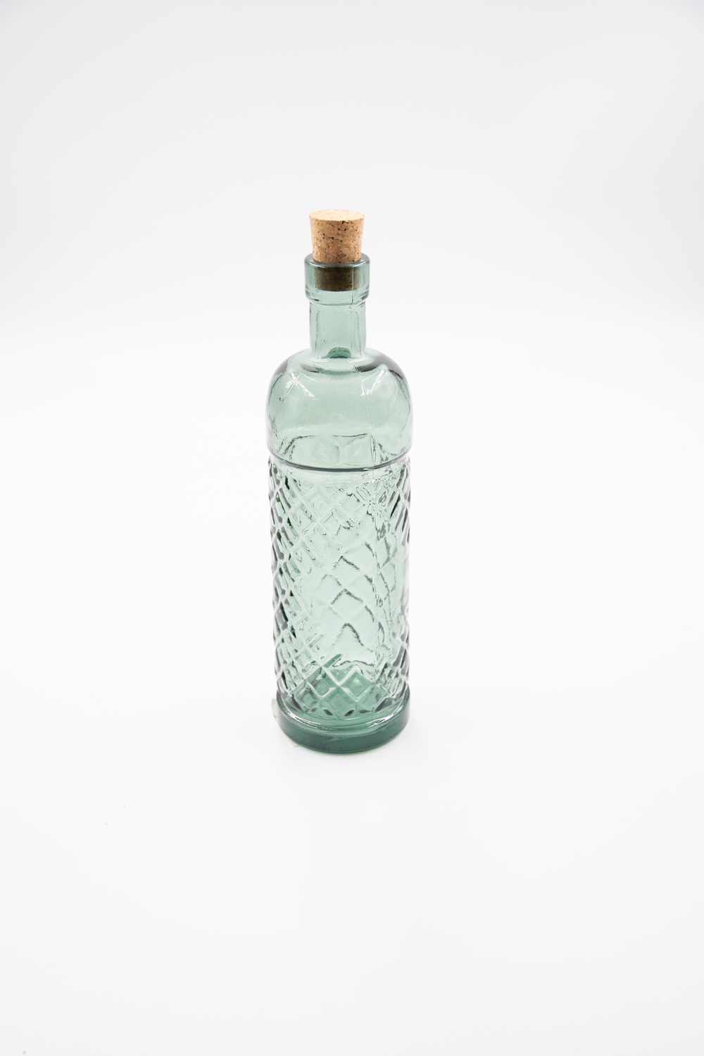 Glasflasche mit Korkverschluß 450ml Essig / Öl Landhausstil