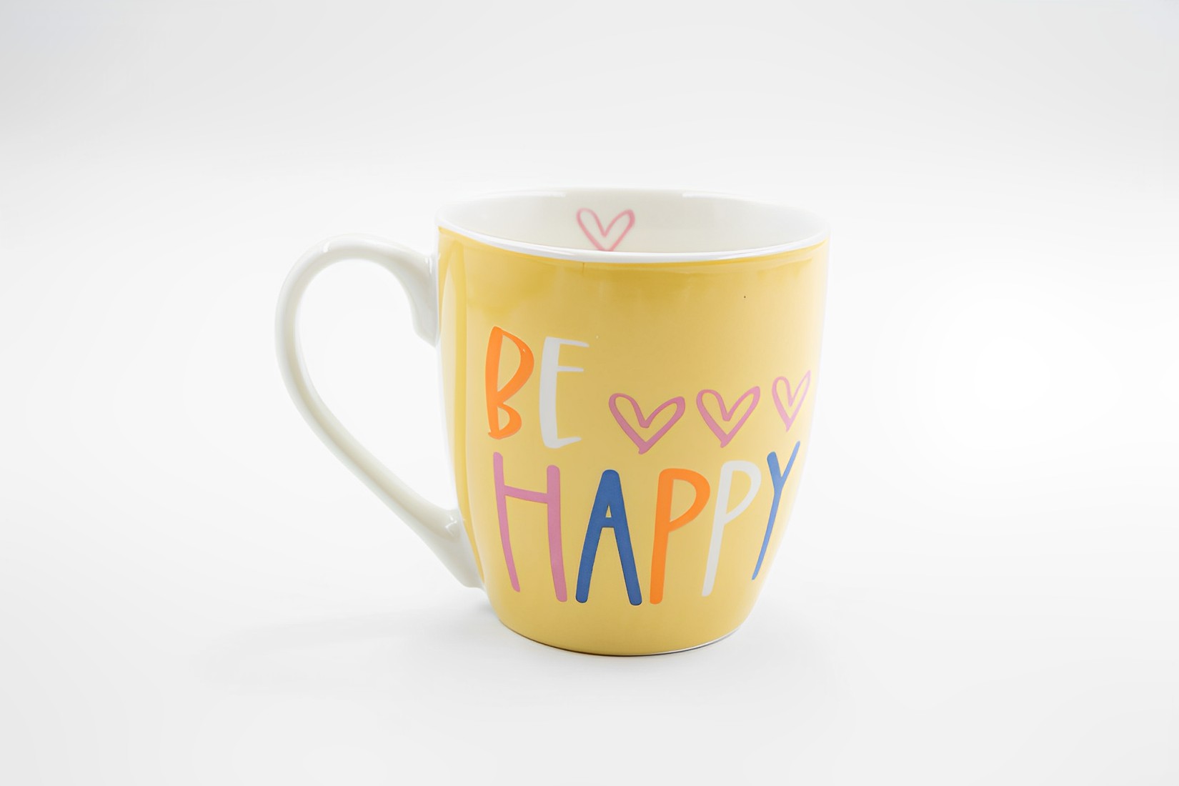 Kaffeetasse Becher Tasse Jumbobecher Keramik 400ml Happy Day gelb Landhausstil 