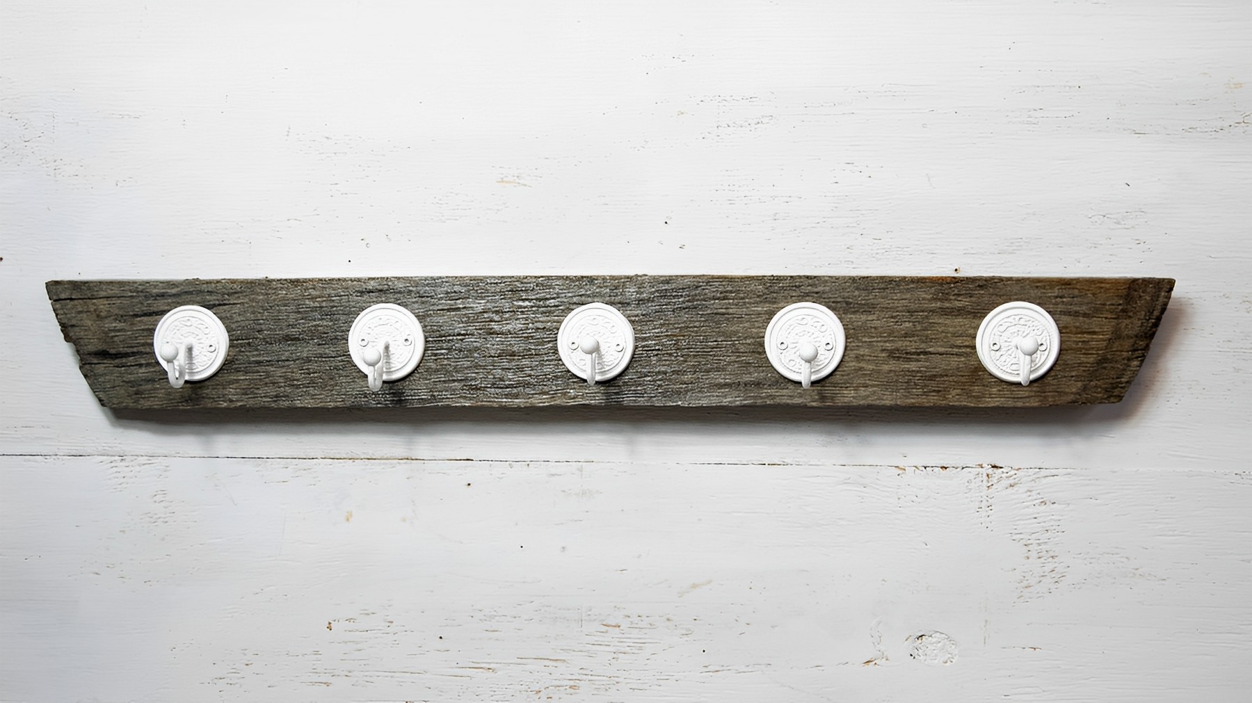 Garderobe Hakenleiste Rustikal Vintage Antik 5 Haken weiß Garderobe Hakenleiste Rustikal Vintage Antik 5 Haken weiß