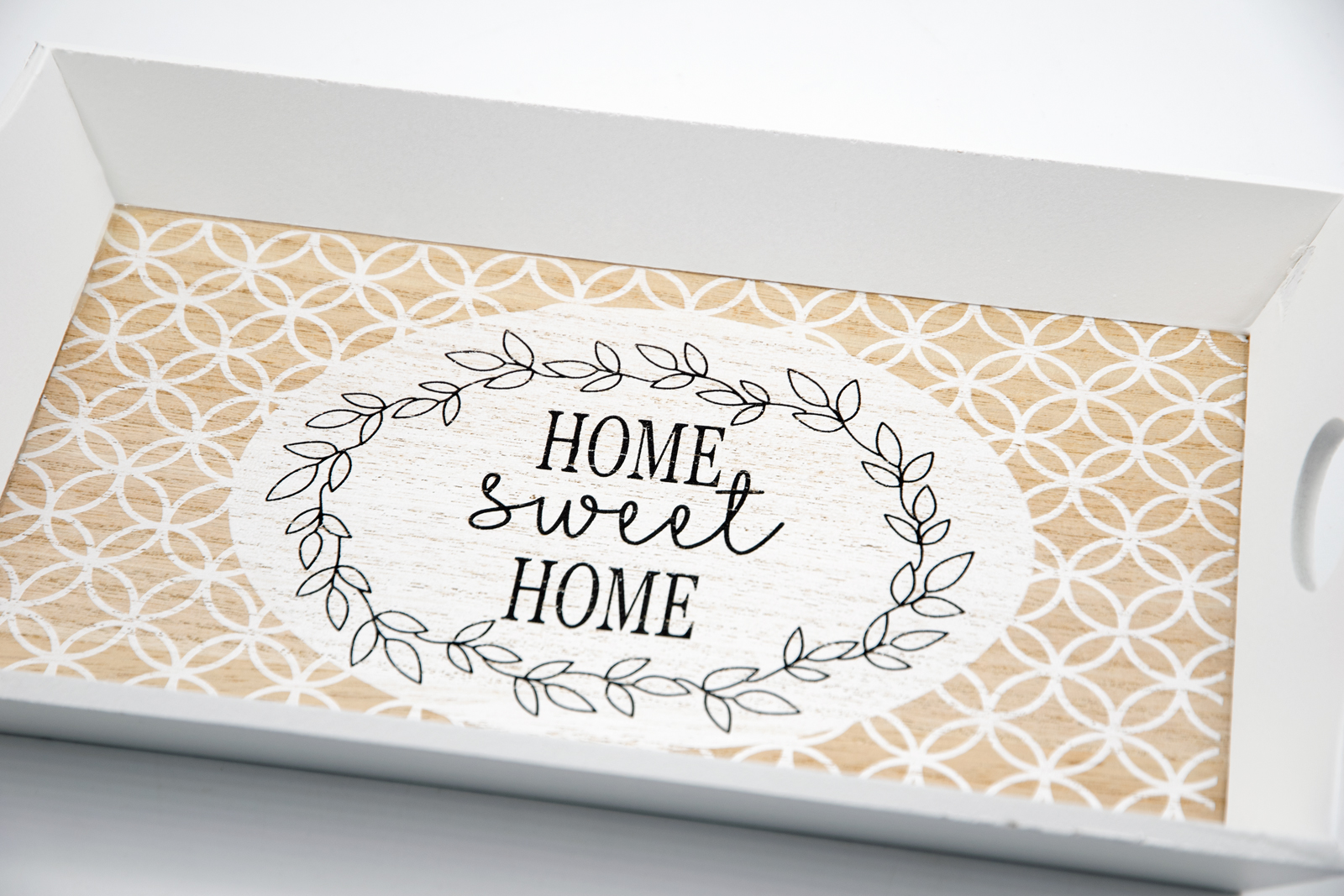 Tablett Home Sweet Home Holz weiss Landhausstil