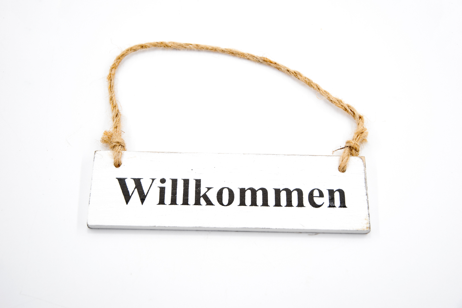 Türschild Schild Willkommen Holz weiss Landhausstil Maritim