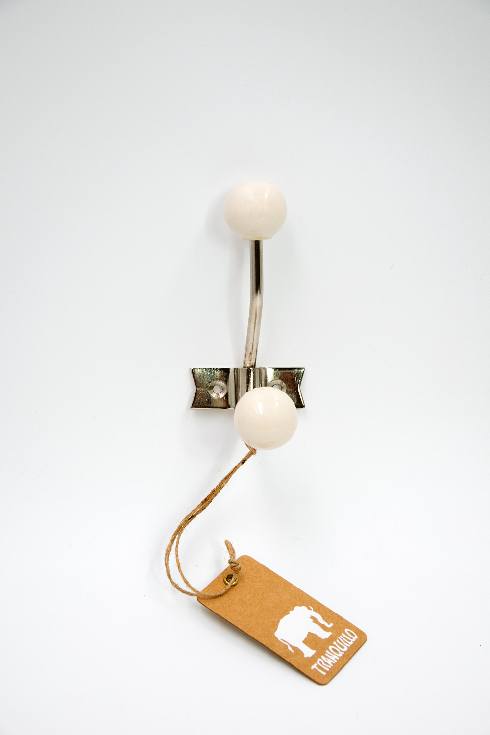Garderobenhaken RETRO creme Keramik Vegan Landhausstil 