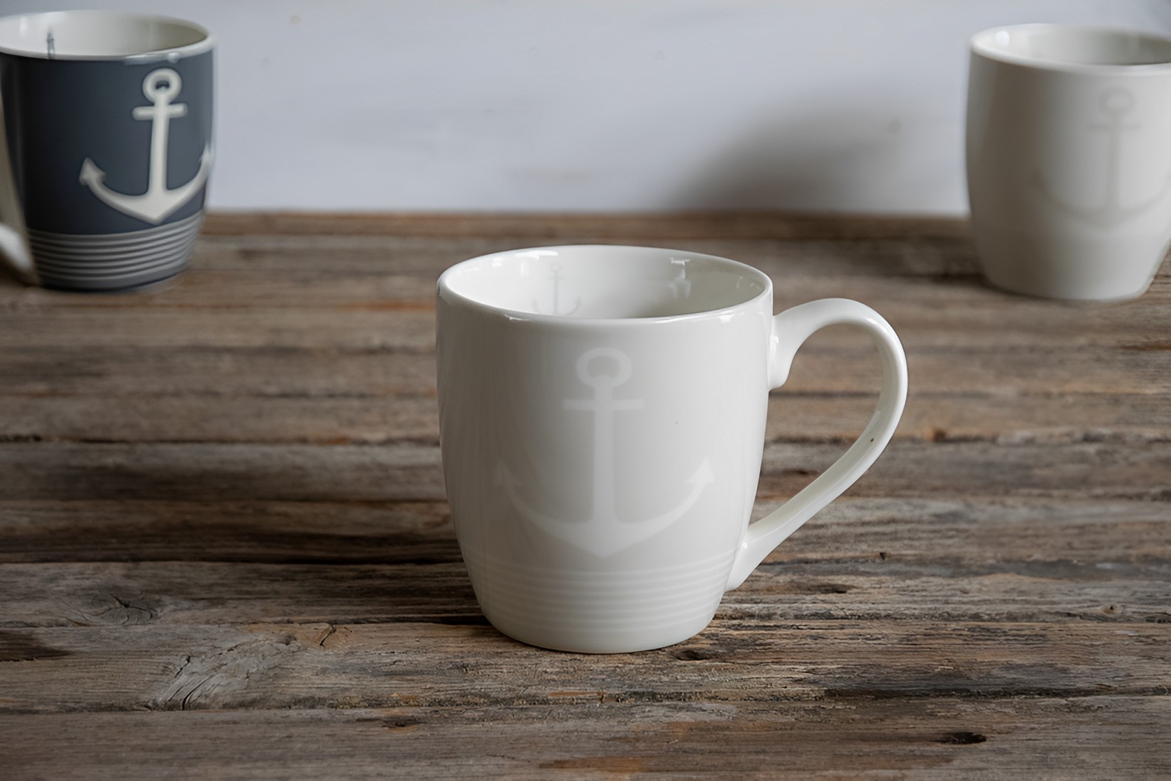 B-Ware Kaffeetasse Becher Tasse  Jumbobecher Keramik 400ml Föhr Maritim