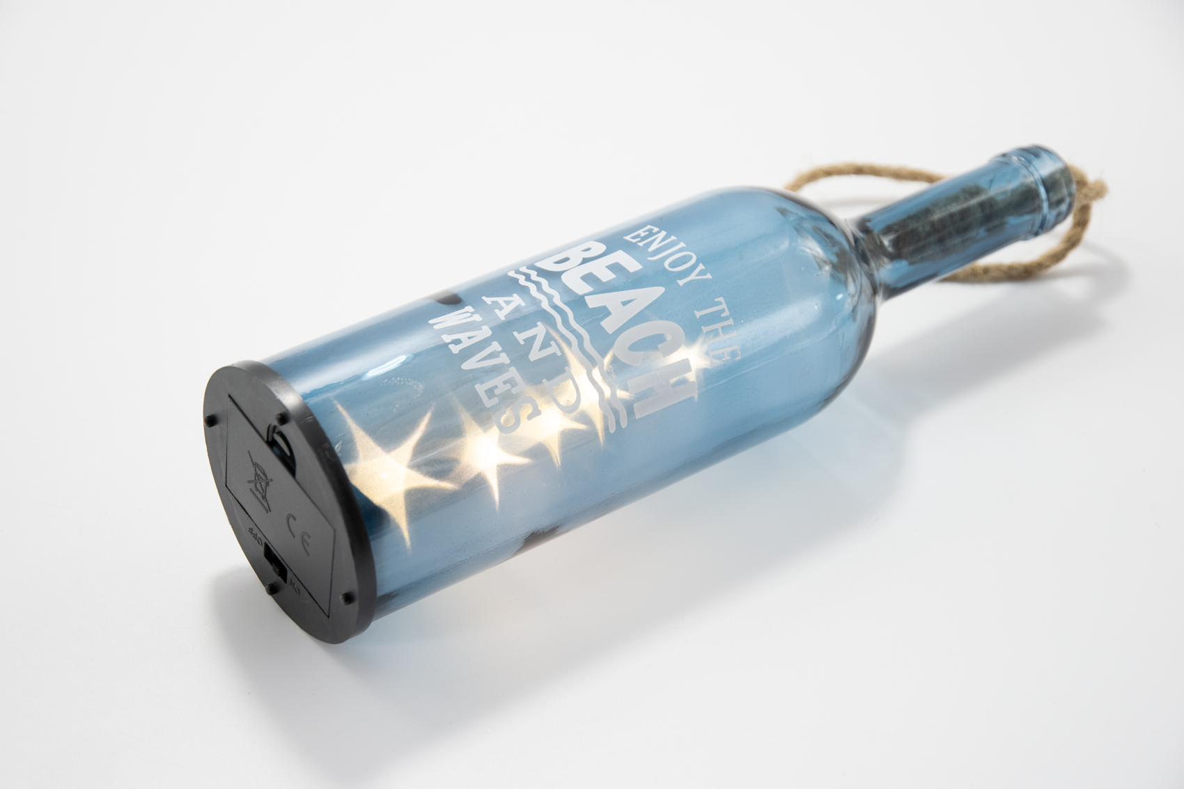 Glasflasche beleuchtet (LED) Maritim