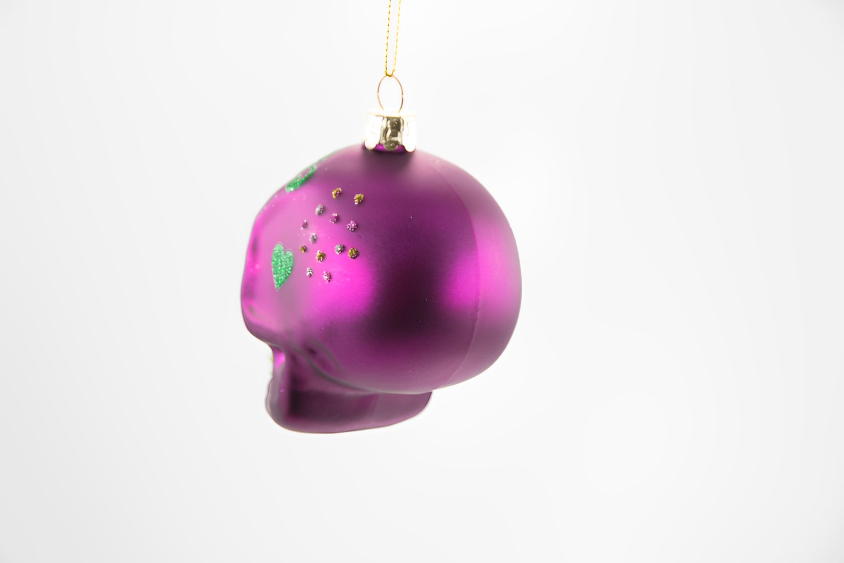 Totenkopf lila Glas Weihnachtsschmuck   