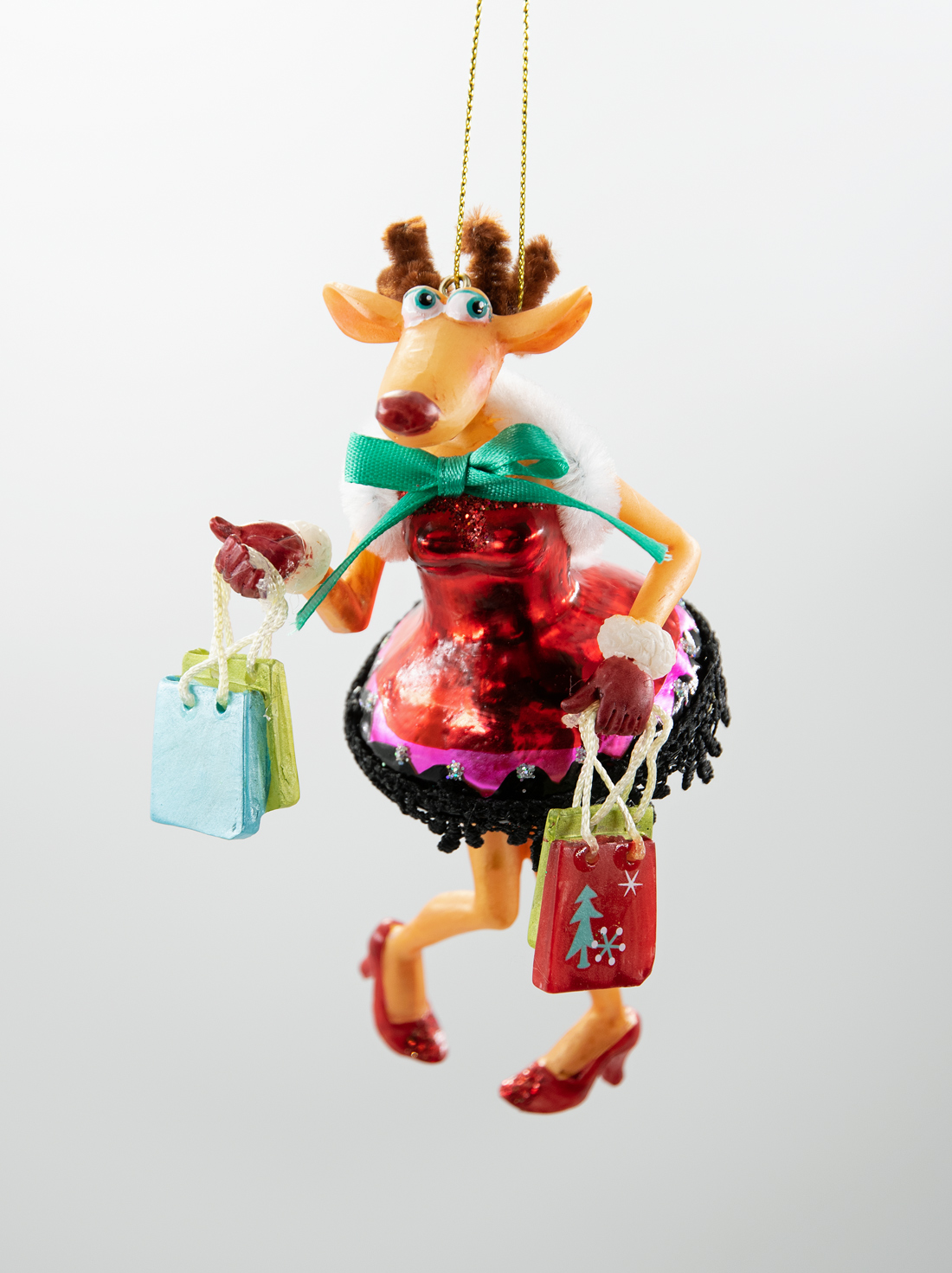 Weihnachtsschmuck Hänger Rentier mit Tüten