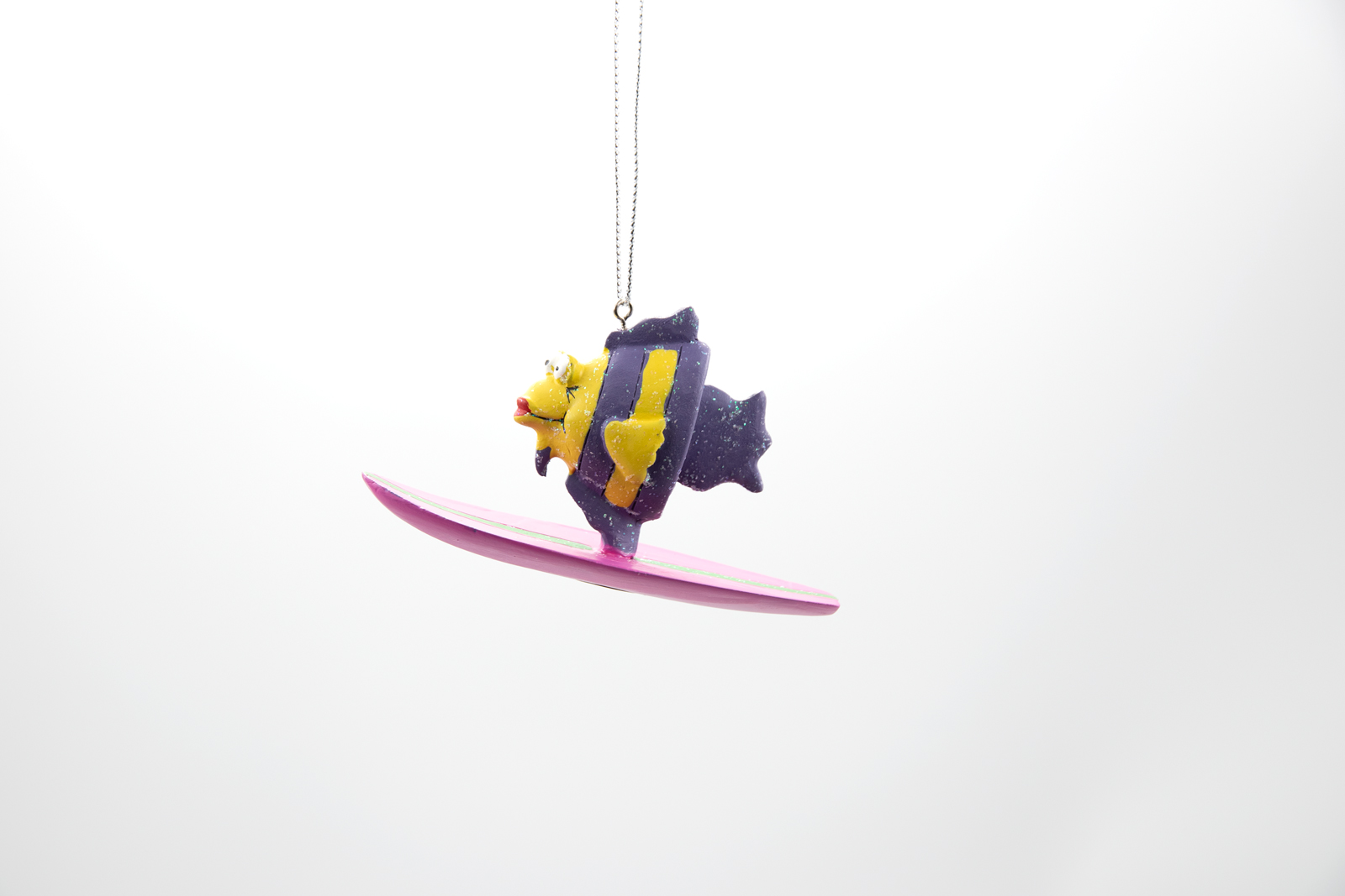 Fisch auf Surfbrett Christbaumschmuck