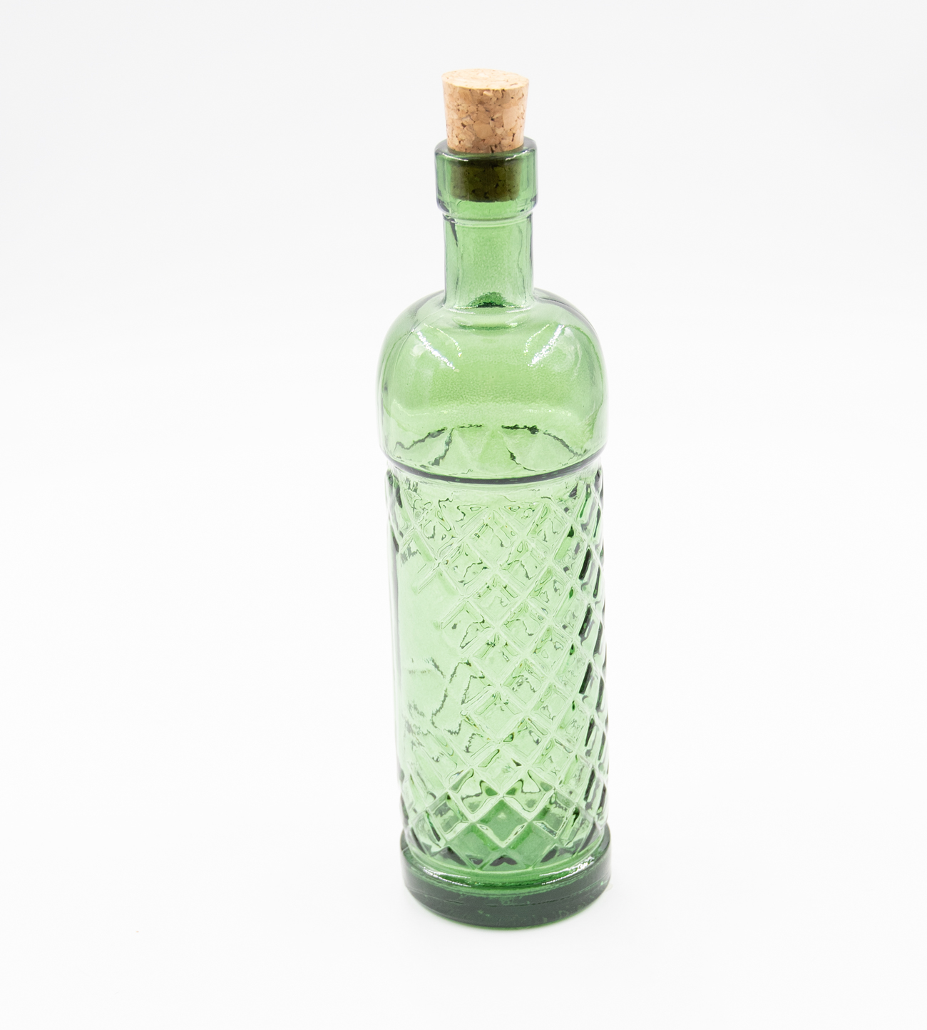 Glasflasche mit Korkverschluß 450ml Essig / Öl Landhausstil