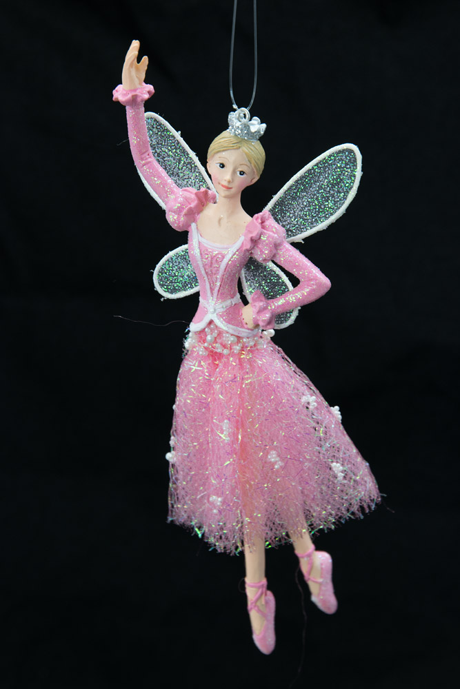 Gisela Graham Pink Ballerina Fairy with Crown