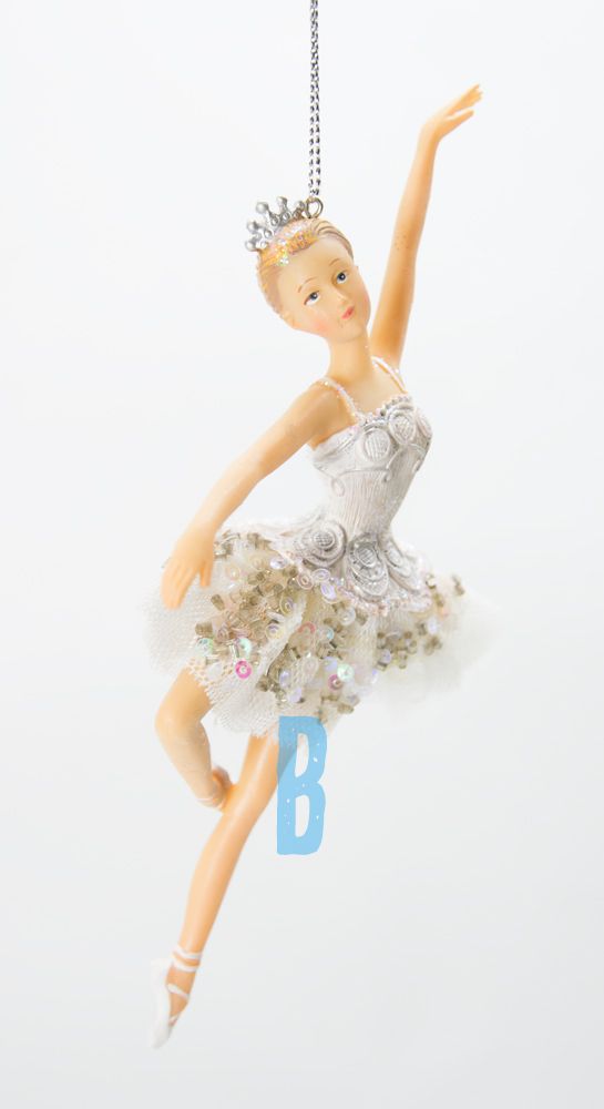 Ballerina weisse Tänzerin Christbaumschmuck