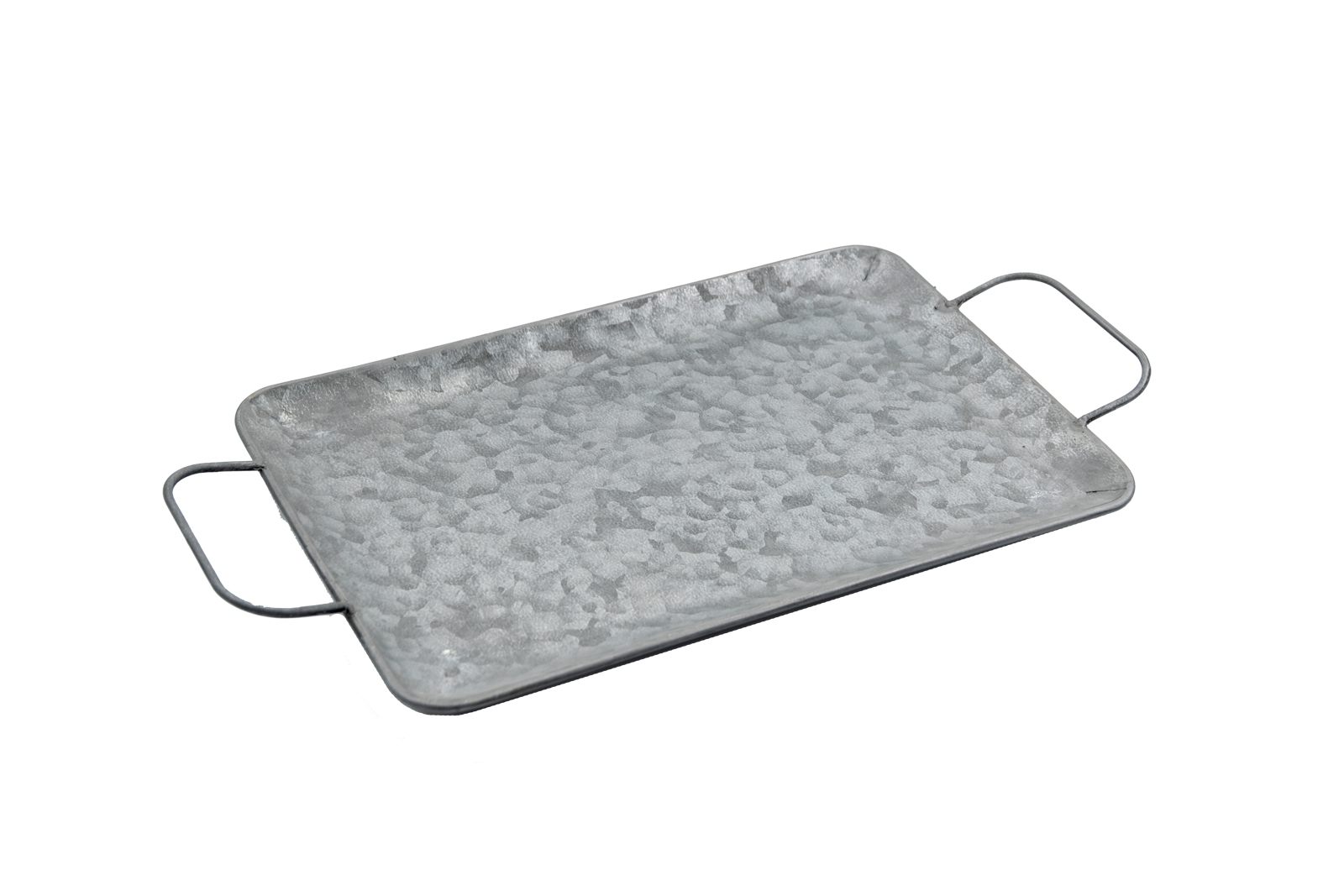 Tablett rechteckig mit Griffen Zink antik rustikal Landhausstil Industriestil