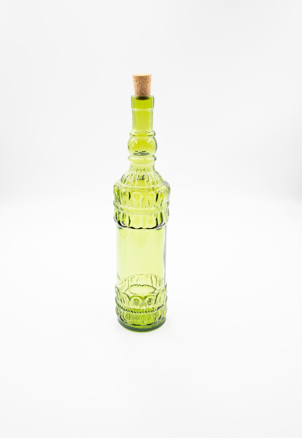 Glasflasche mit Korkverschluß 800ml Essig / Öl Landhausstil