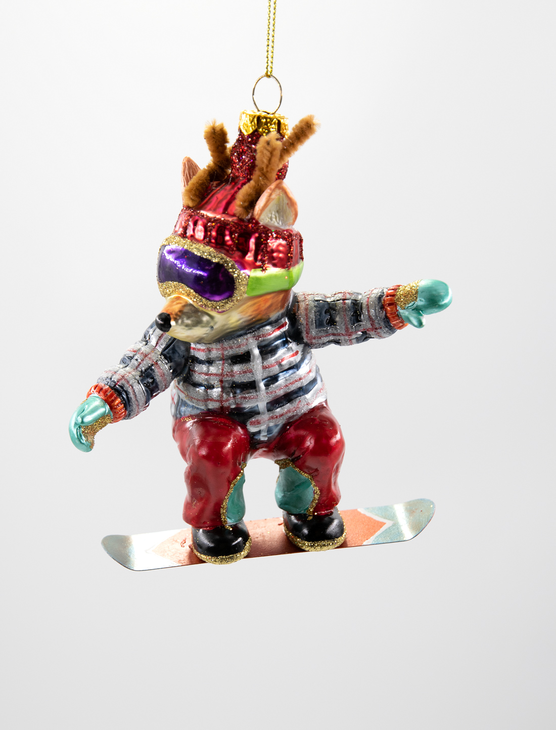 Weihnachtsschmuck Hänger Rentier mit Snowboard