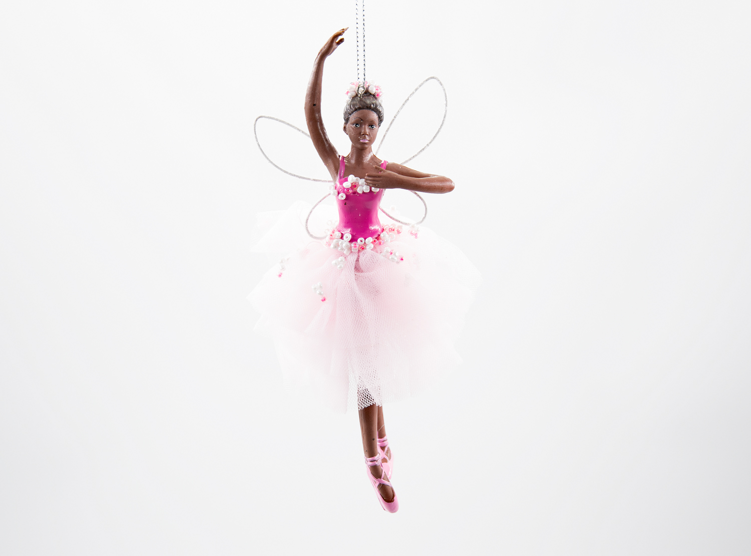 Gisela Graham Pink/Irid Black Ballerina Weihnachtsschmuck