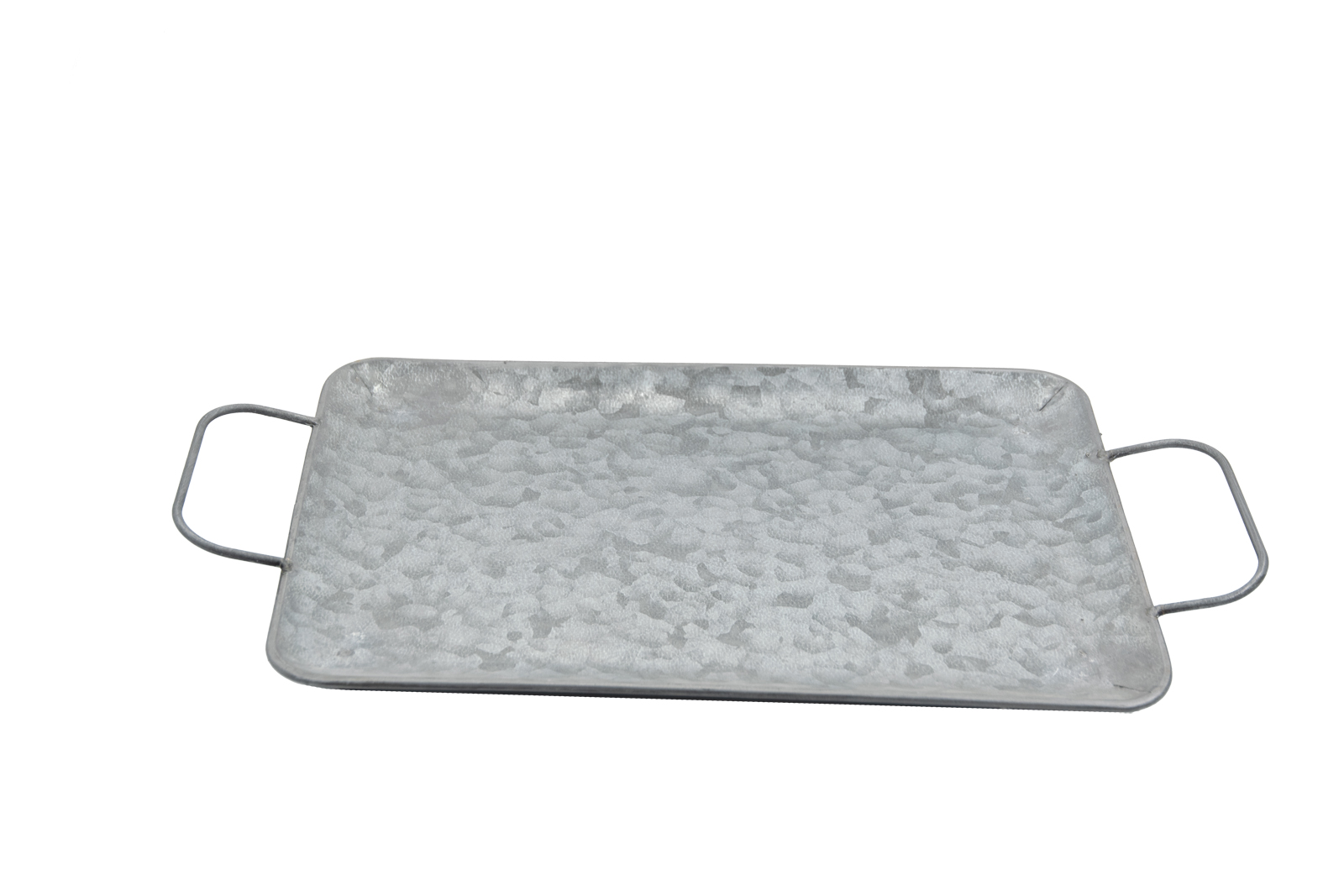 Tablett rechteckig mit Griffen Zink antik rustikal Landhausstil Industriestil