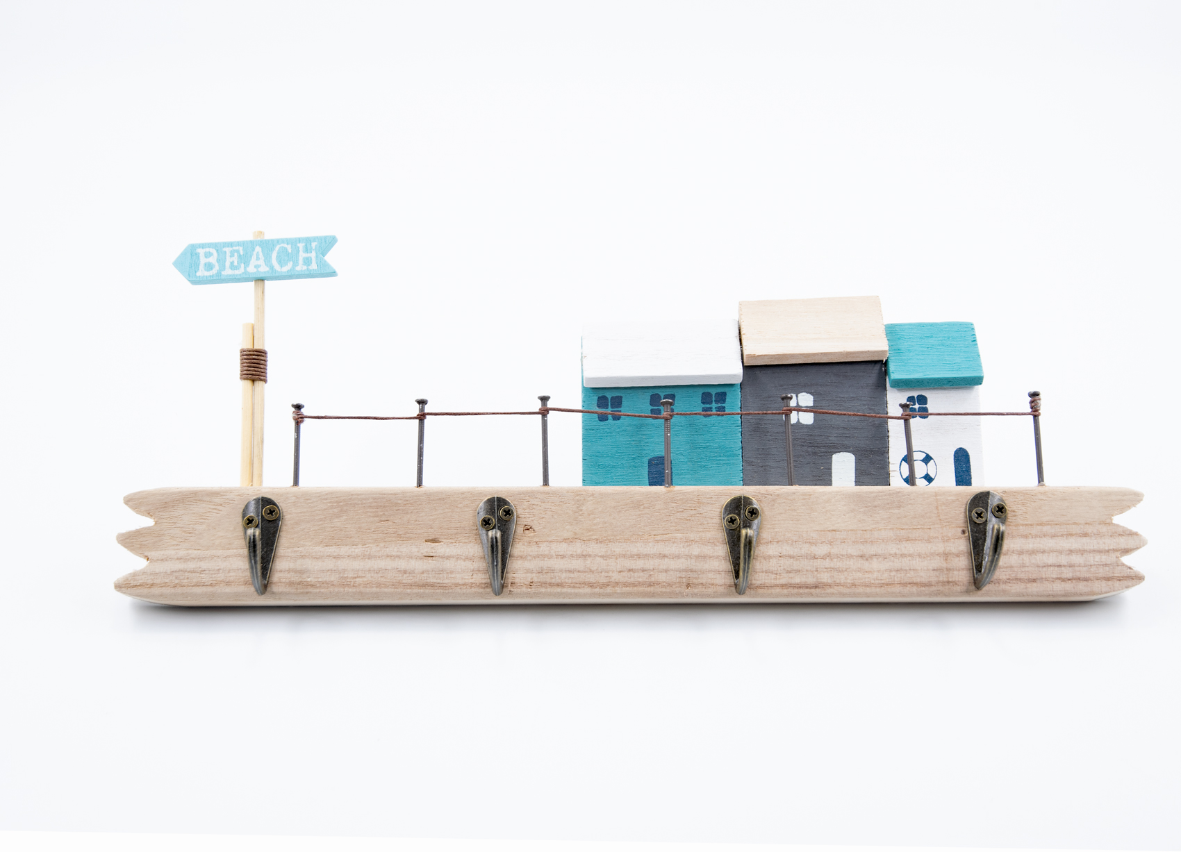 Garderobe Beach mit 4 Haken Maritim