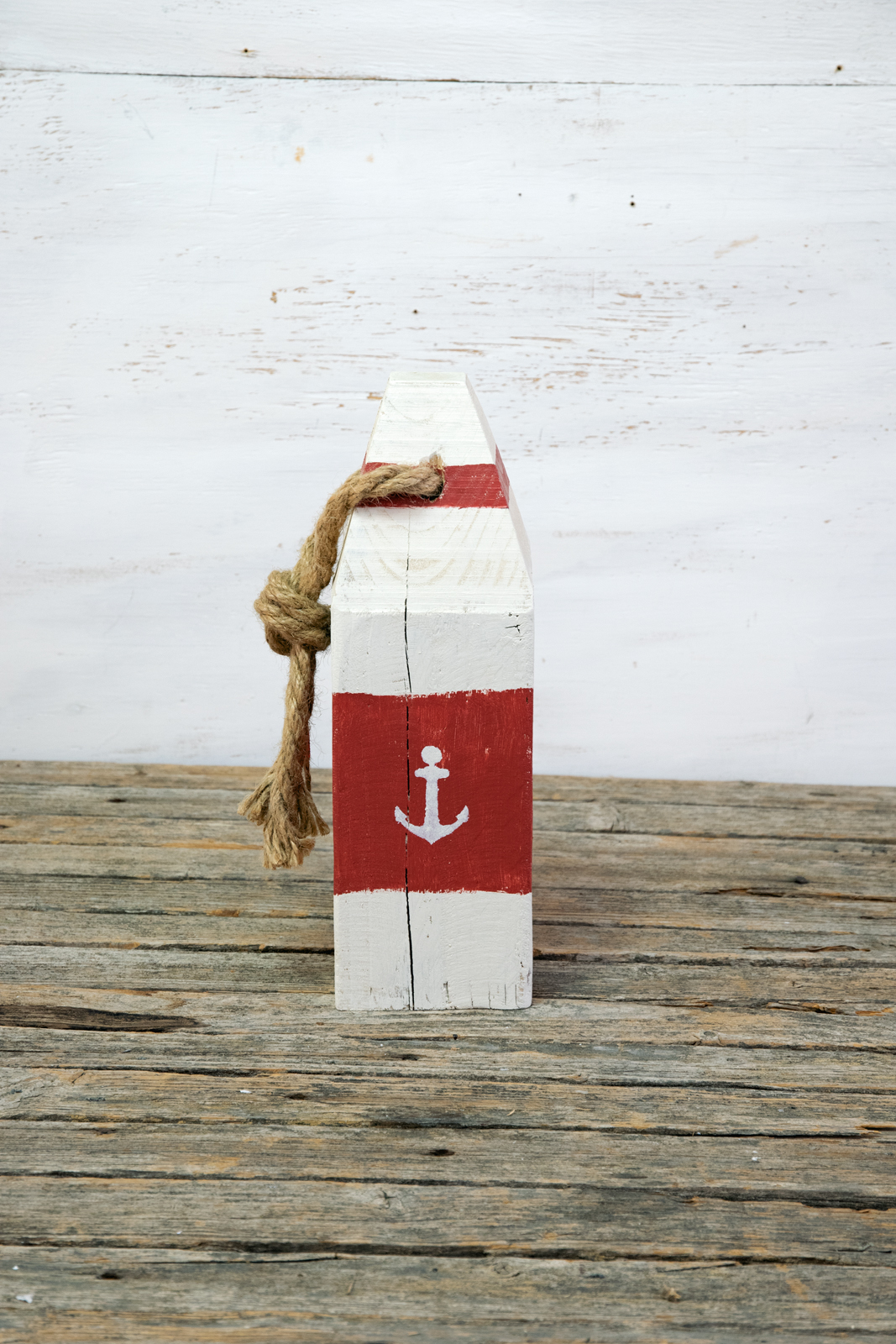 Türstopper Hummerboje Boje Holz eckig Ahoi rot Maritim