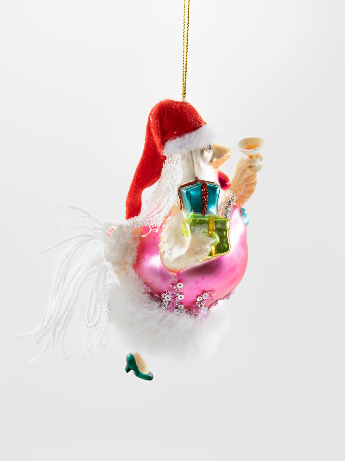 Weihnachtsschmuck Hänger Huhn Henne mit Weihnachtsmütze