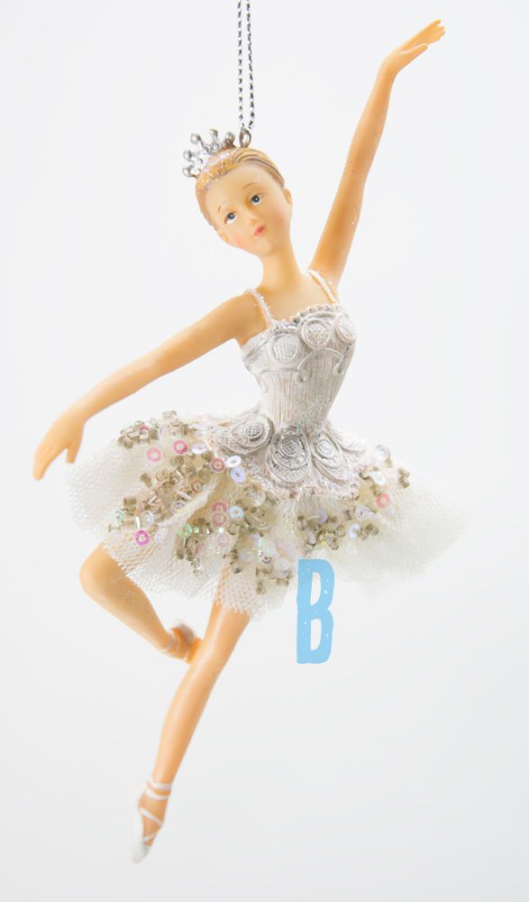 Ballerina weisse Tänzerin Christbaumschmuck