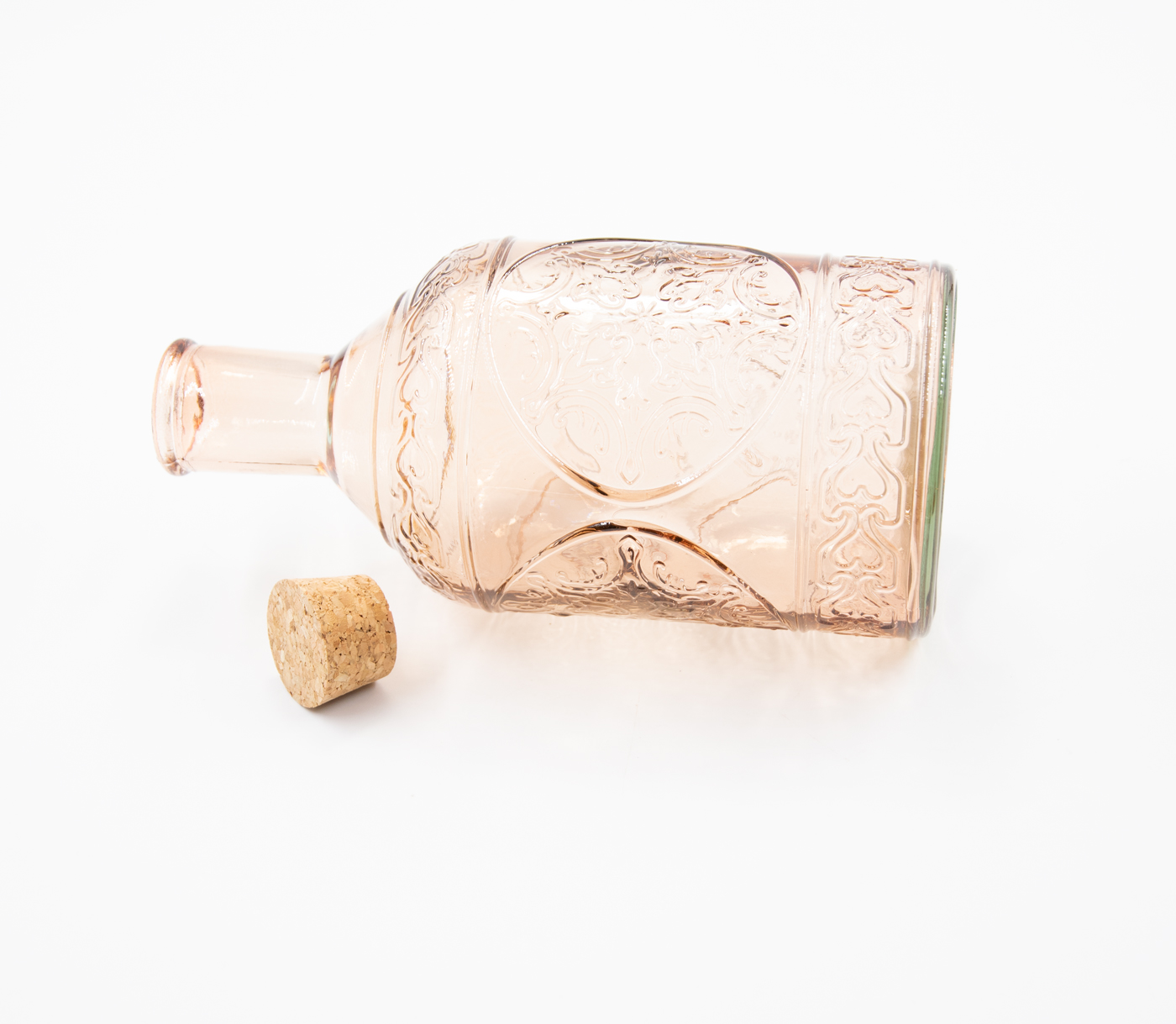 Glasflasche mit Korkverschluß & Essig / Öl Landhausstil