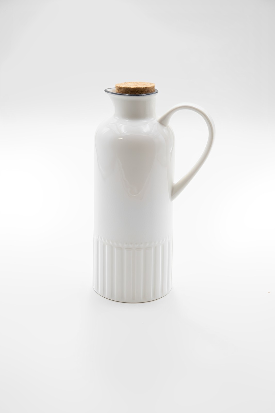 Essig- / Ölflasche Keramik weiß Landhausstil  
