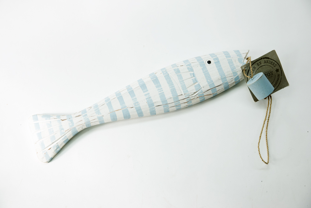 Deco Fisch blau Holz Maritim  