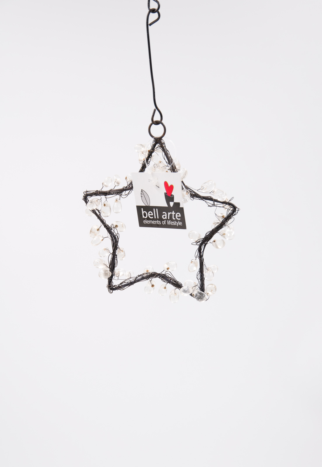 Stern hängend schwarz 11 cm Weihnachtsschmuck