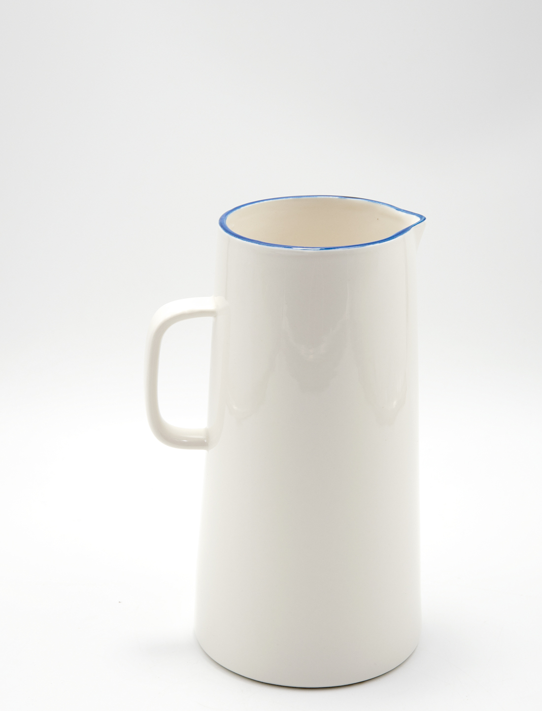 Krug Wasserkrug Porzellan weiss/blau Vegan Landhausstil 