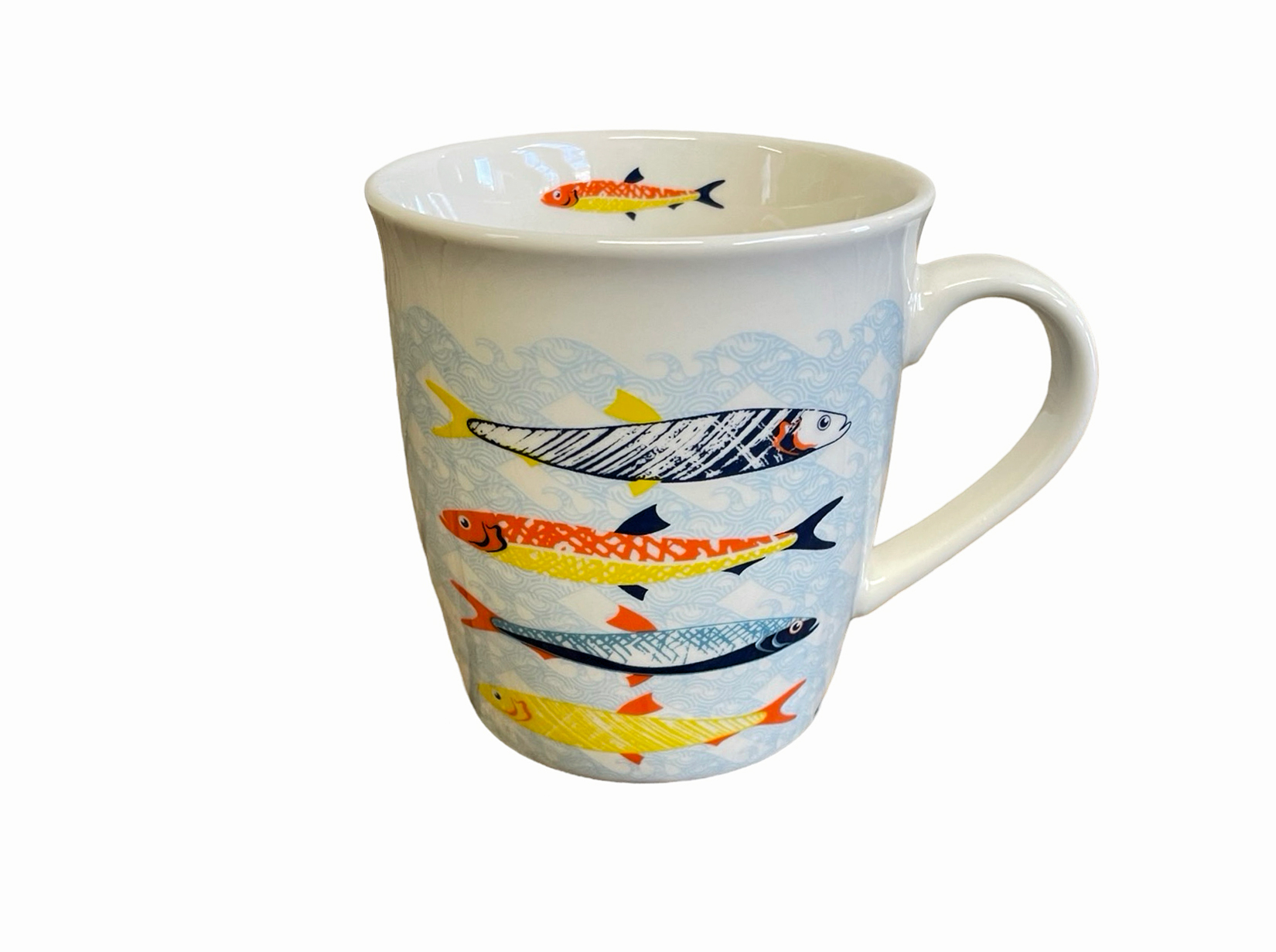Kaffeetasse 'Onda' Maritim mit Fischen aus Porzellan
