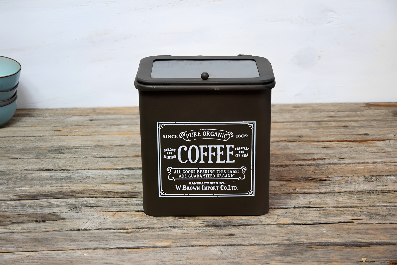 Kaffeedose schwarz Landhausstil 