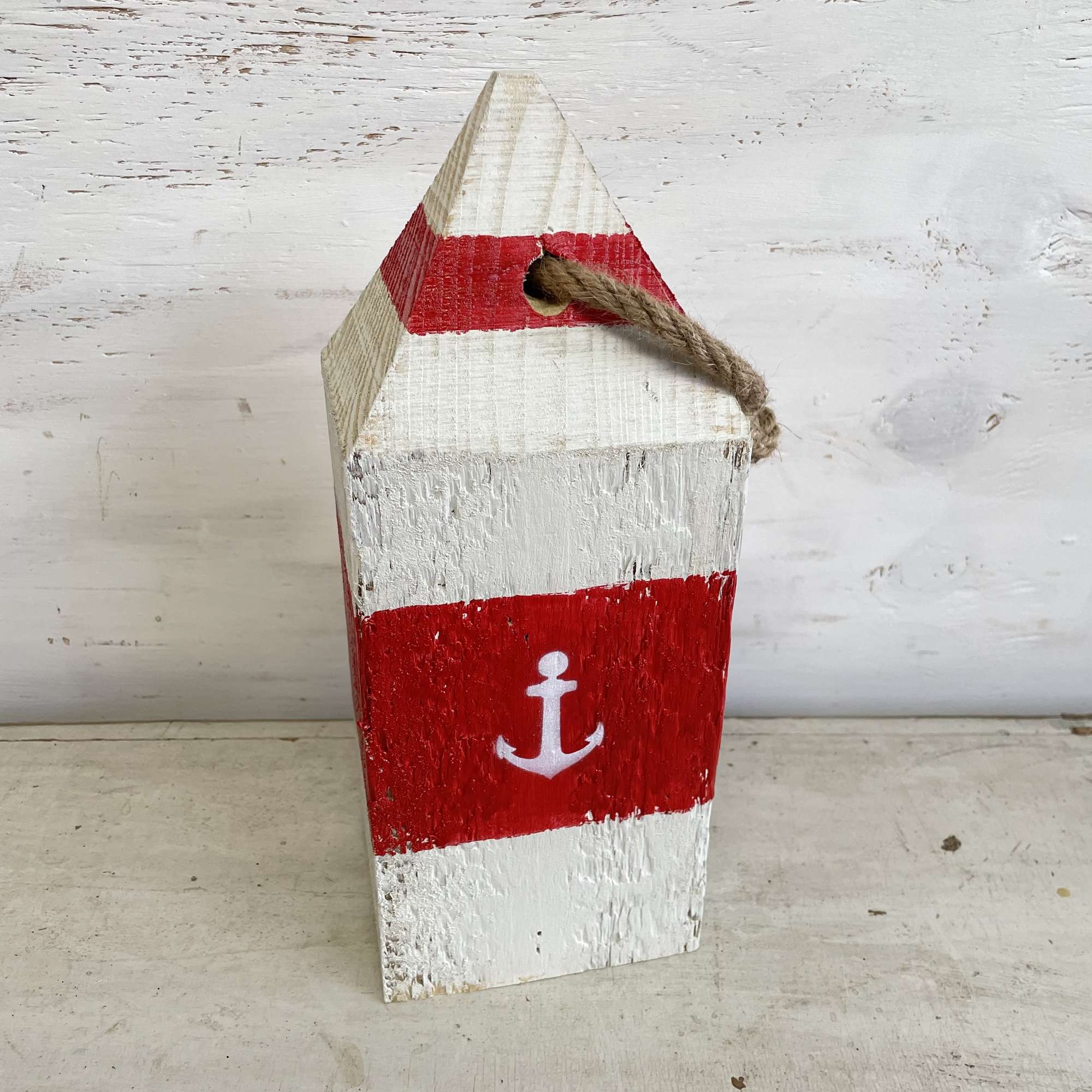 Türstopper Hummerboje Boje Holz eckig Ahoi rot Maritim
