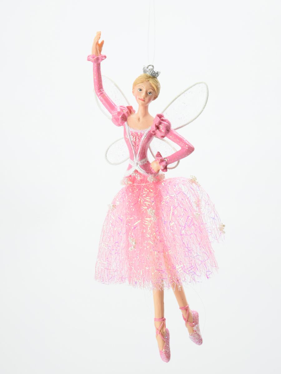 Gisela Graham Pink Ballerina Fairy with Crown