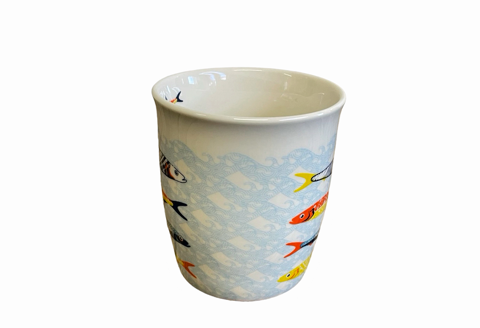 Kaffeetasse 'Onda' Maritim mit Fischen aus Porzellan