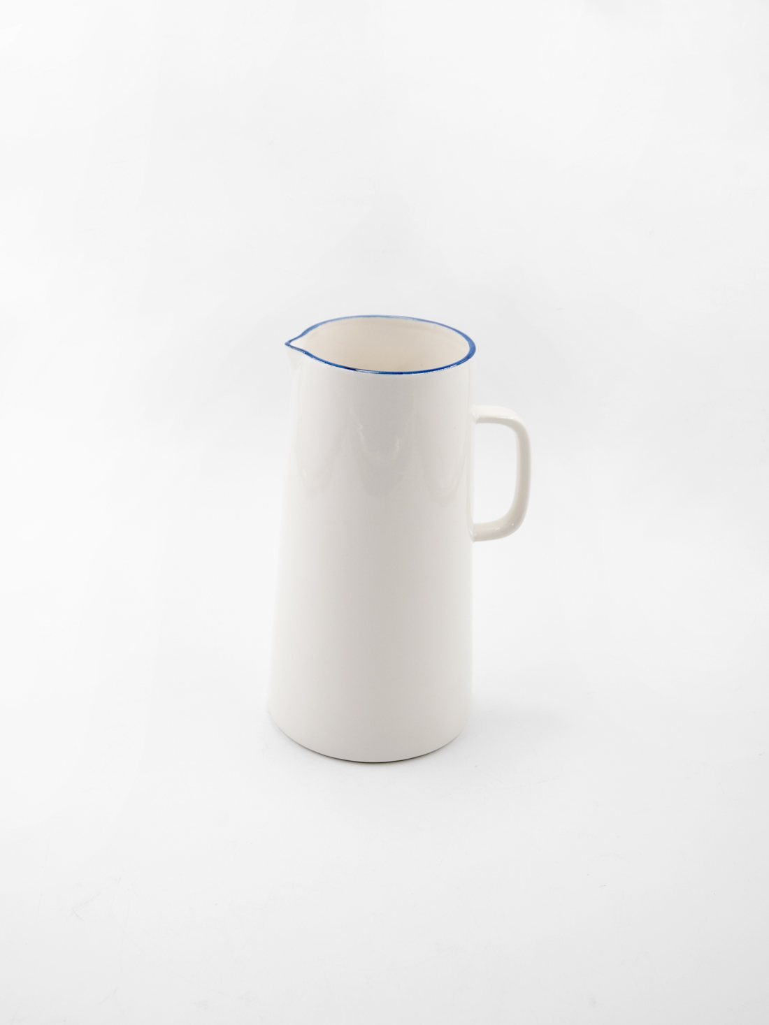 Krug Wasserkrug Porzellan weiss/blau Vegan Landhausstil 