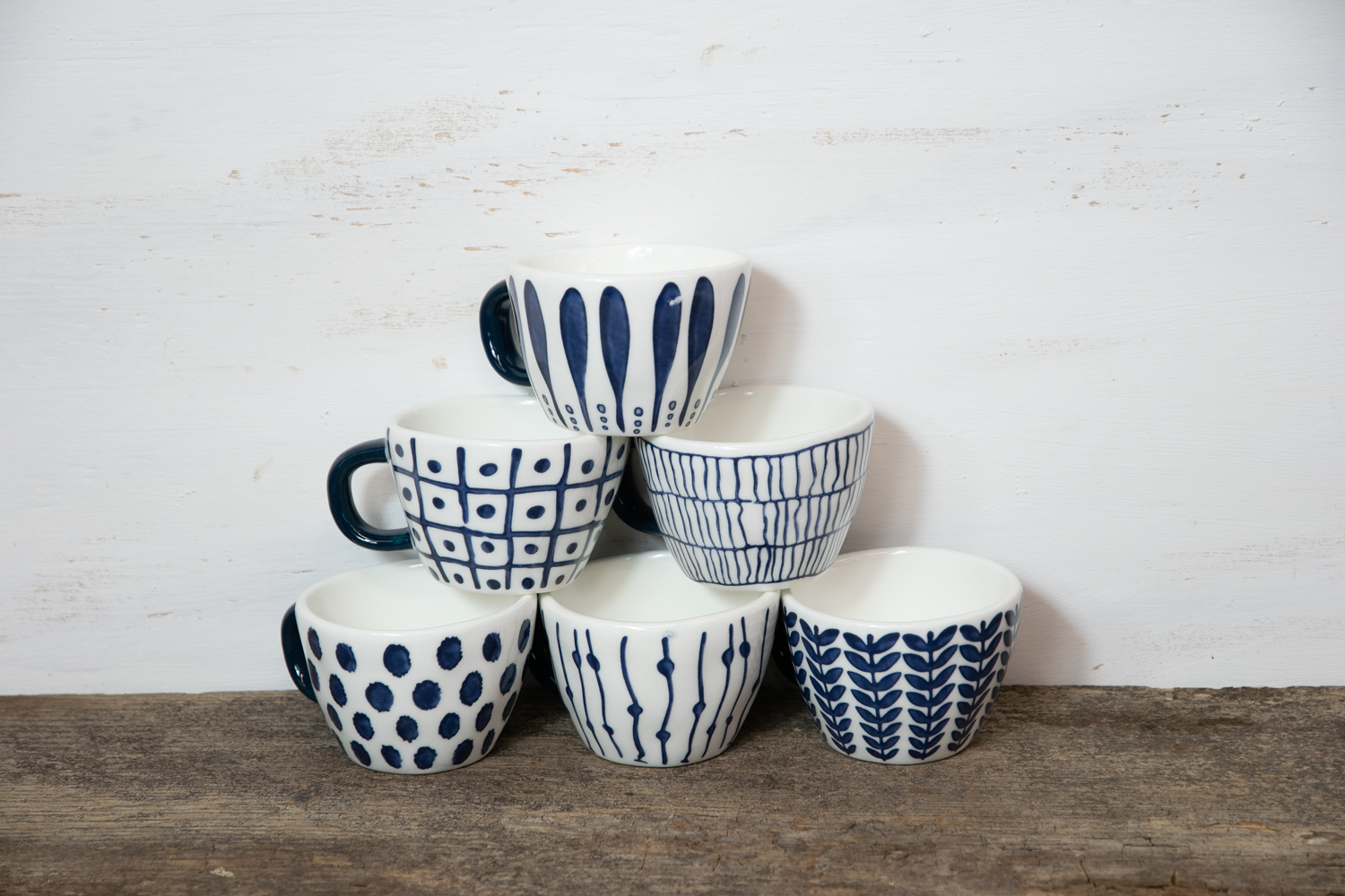 Espresso Tasse 6er Set Keramik Landhausstil